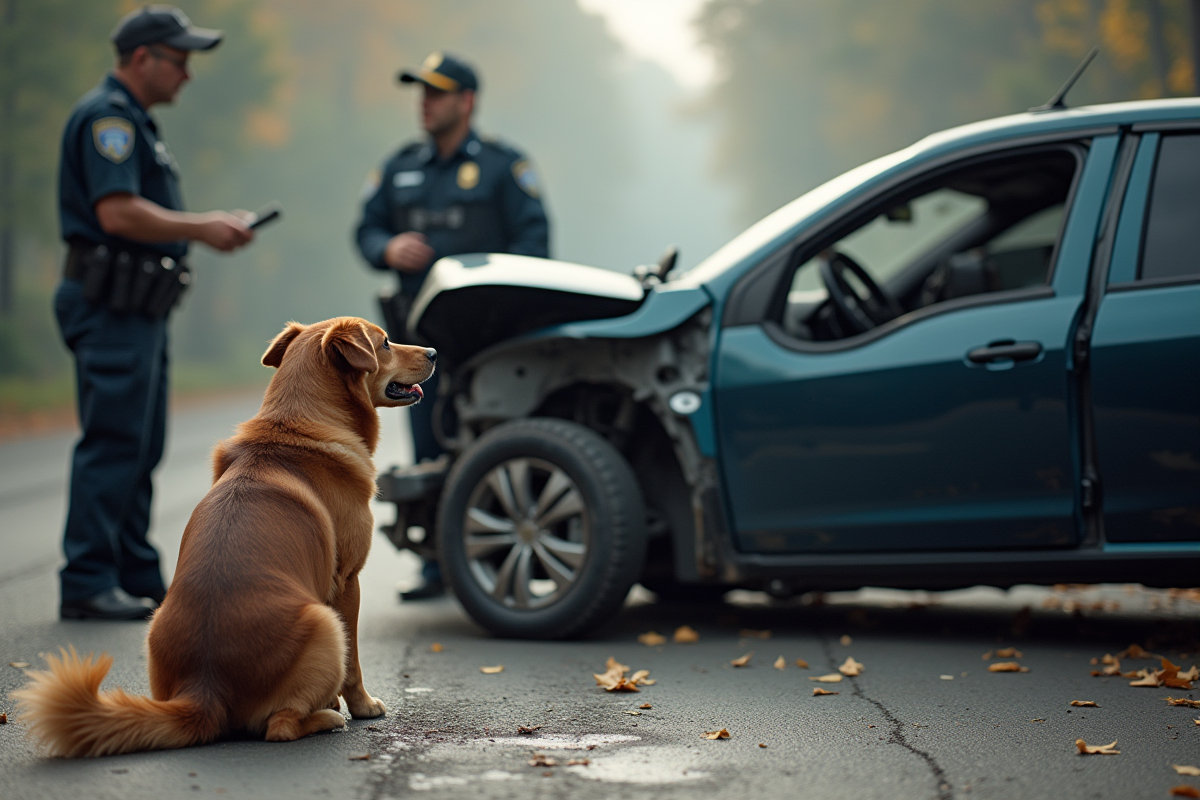 chien accident