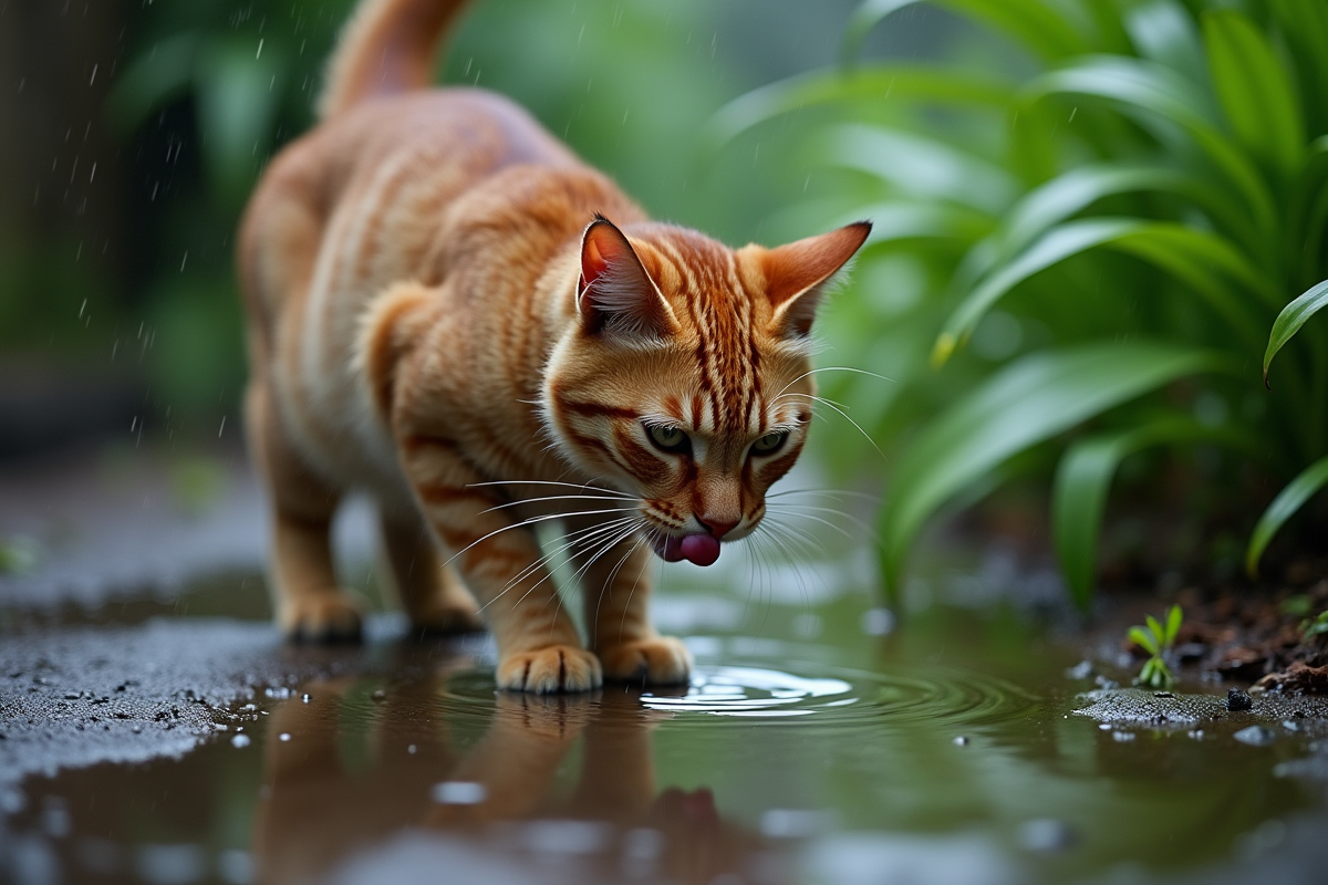 chat pluie